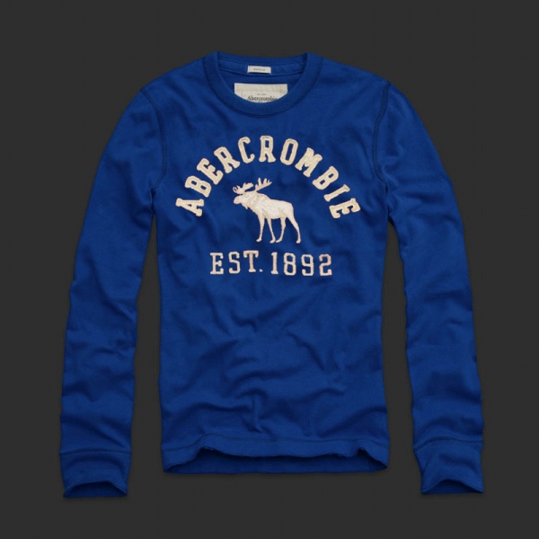 Abercrombie Fitch Hombres De Cuello Redondo Largo Remera AF5850